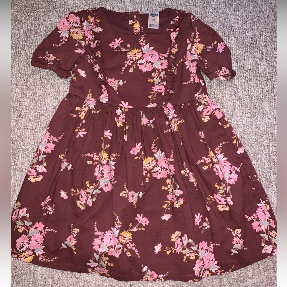 OshKosh Floral Burgundy Dress 3T